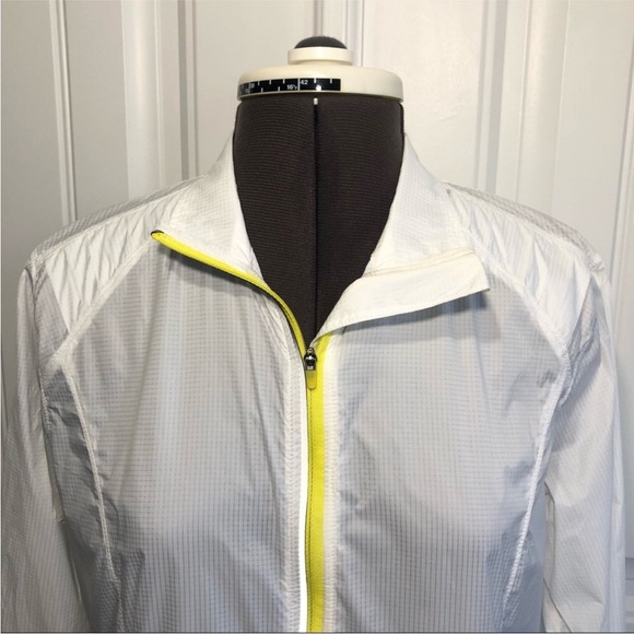 Reebok Nylon Flight Wind Zipper Pockets White  Lightweight Running Gym Jacket M - Picture 3 of 14